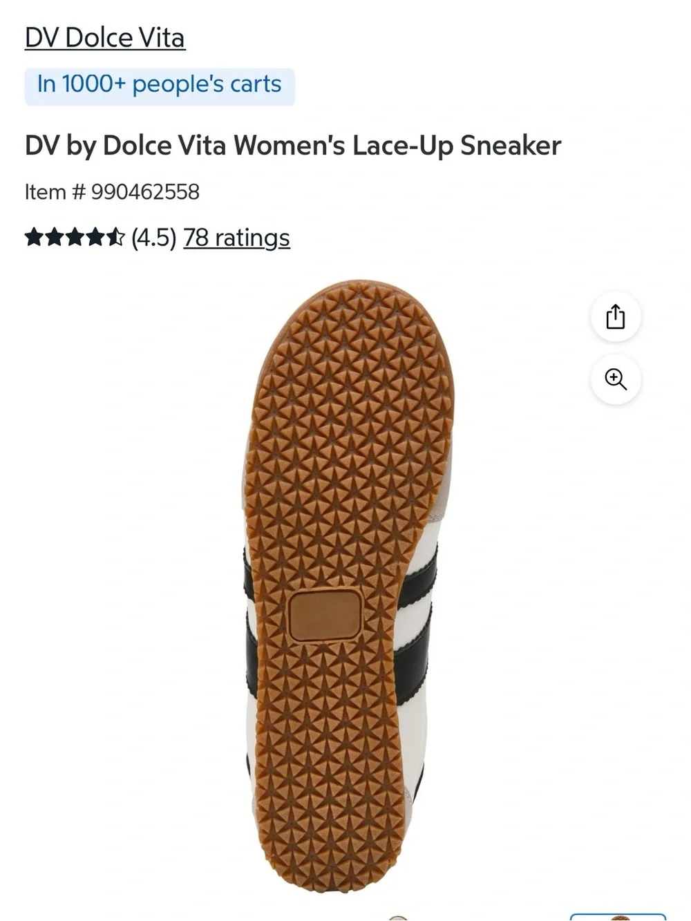 Dolce Vita White, Black & Tan Lace-Up Athletic Sneaker